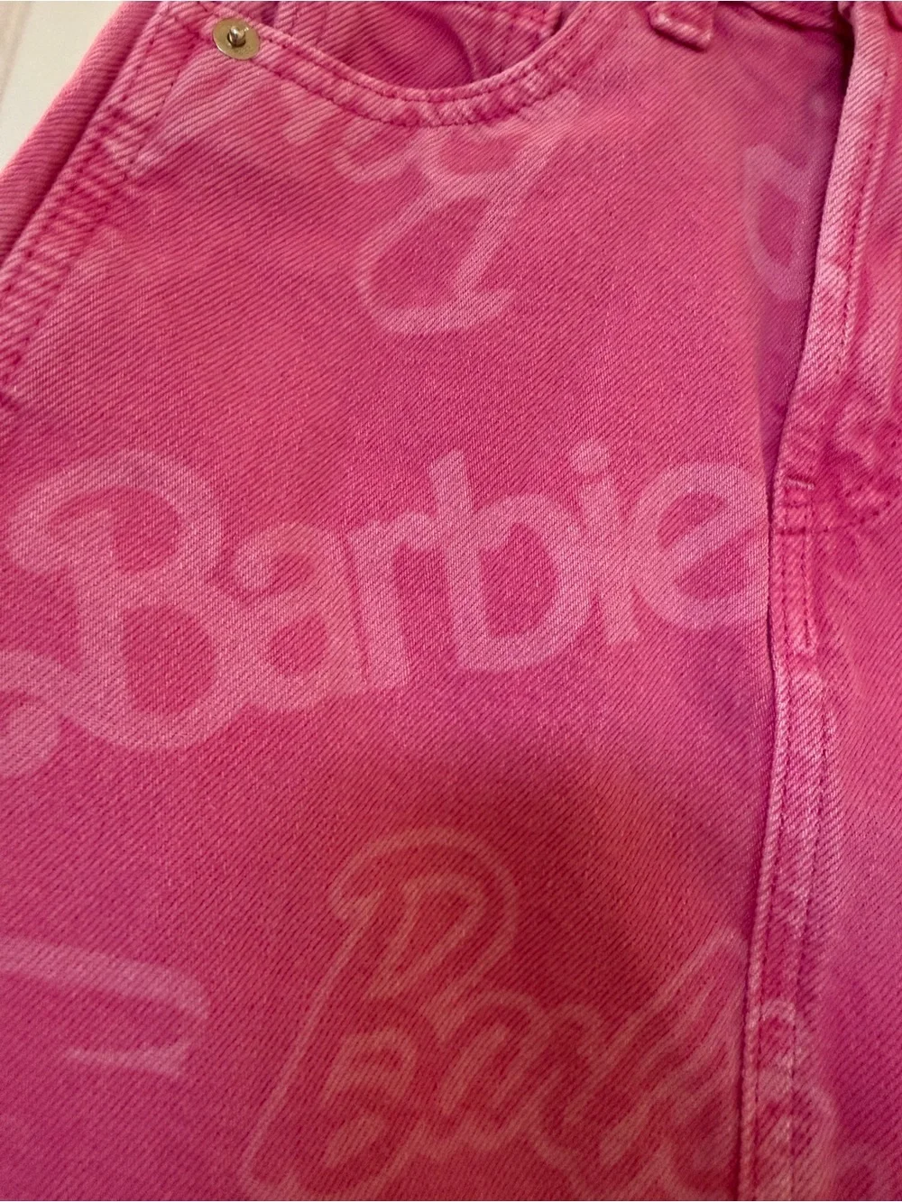 Gap girls Barbie Pink Denim Mini Skirt